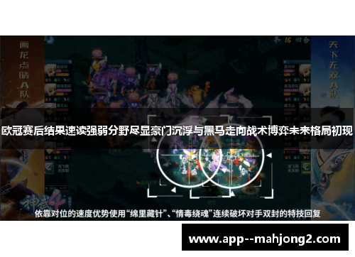 欧冠赛后结果速读强弱分野尽显豪门沉浮与黑马走向战术博弈未来格局初现